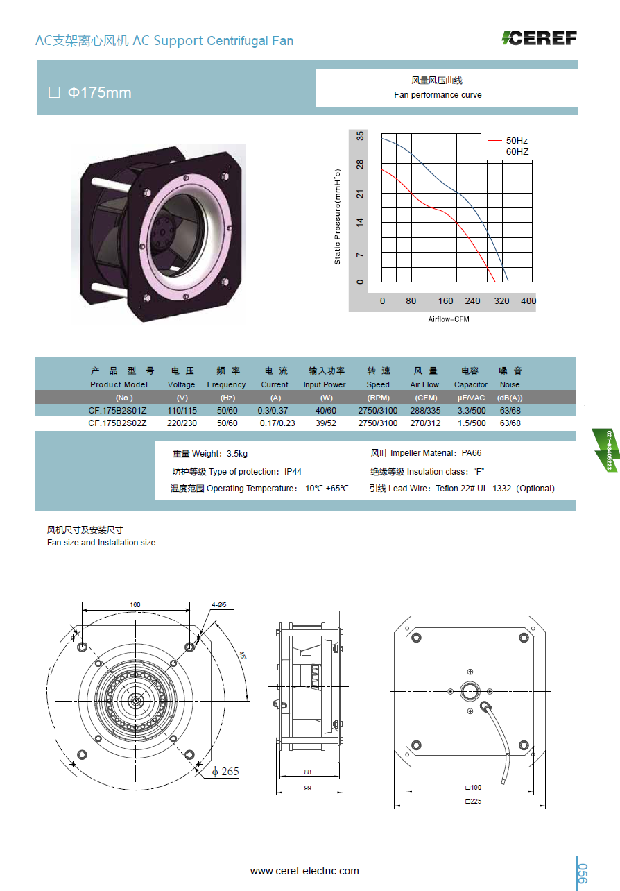 AC175支架離心風機