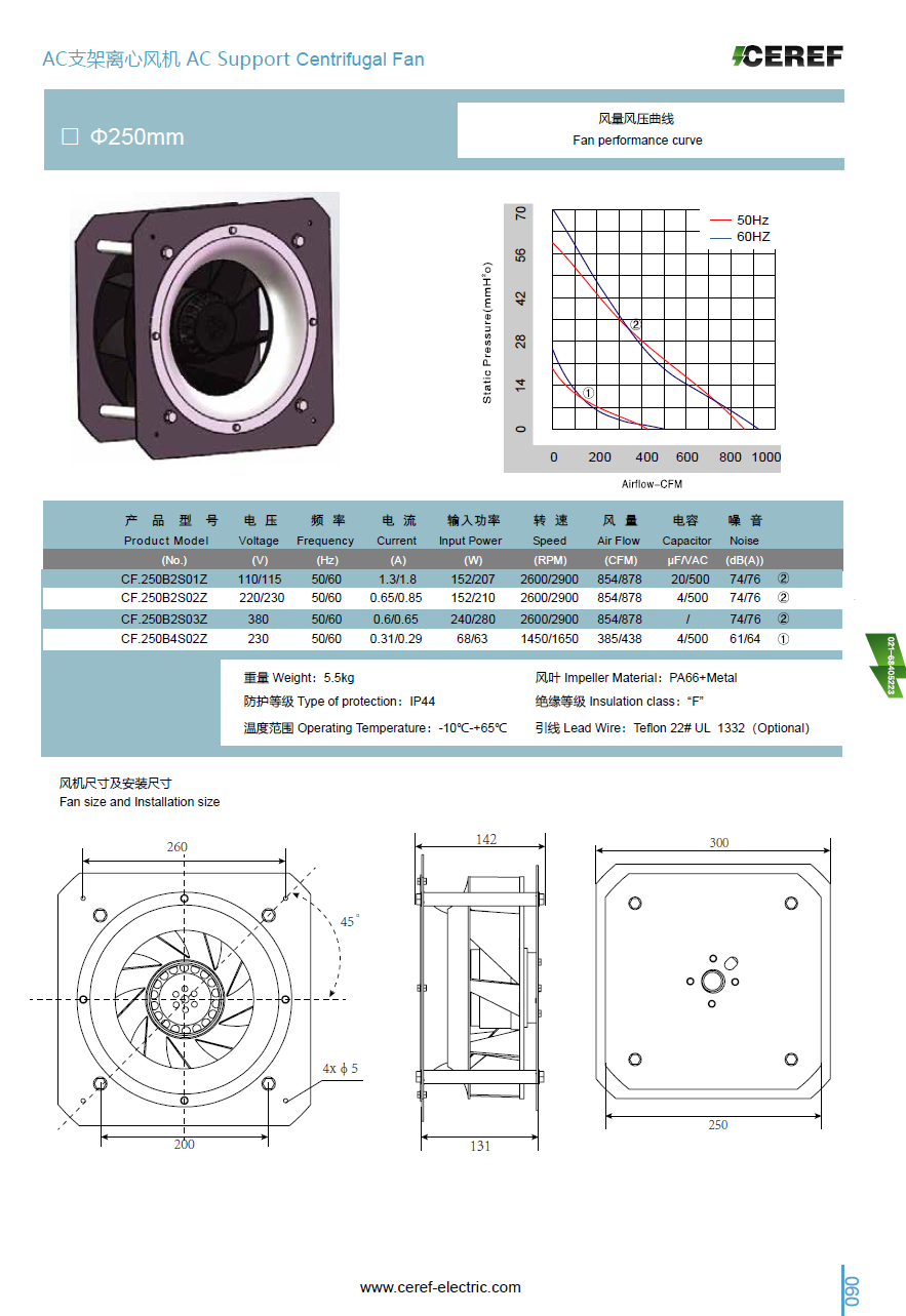 AC250支架離心風機